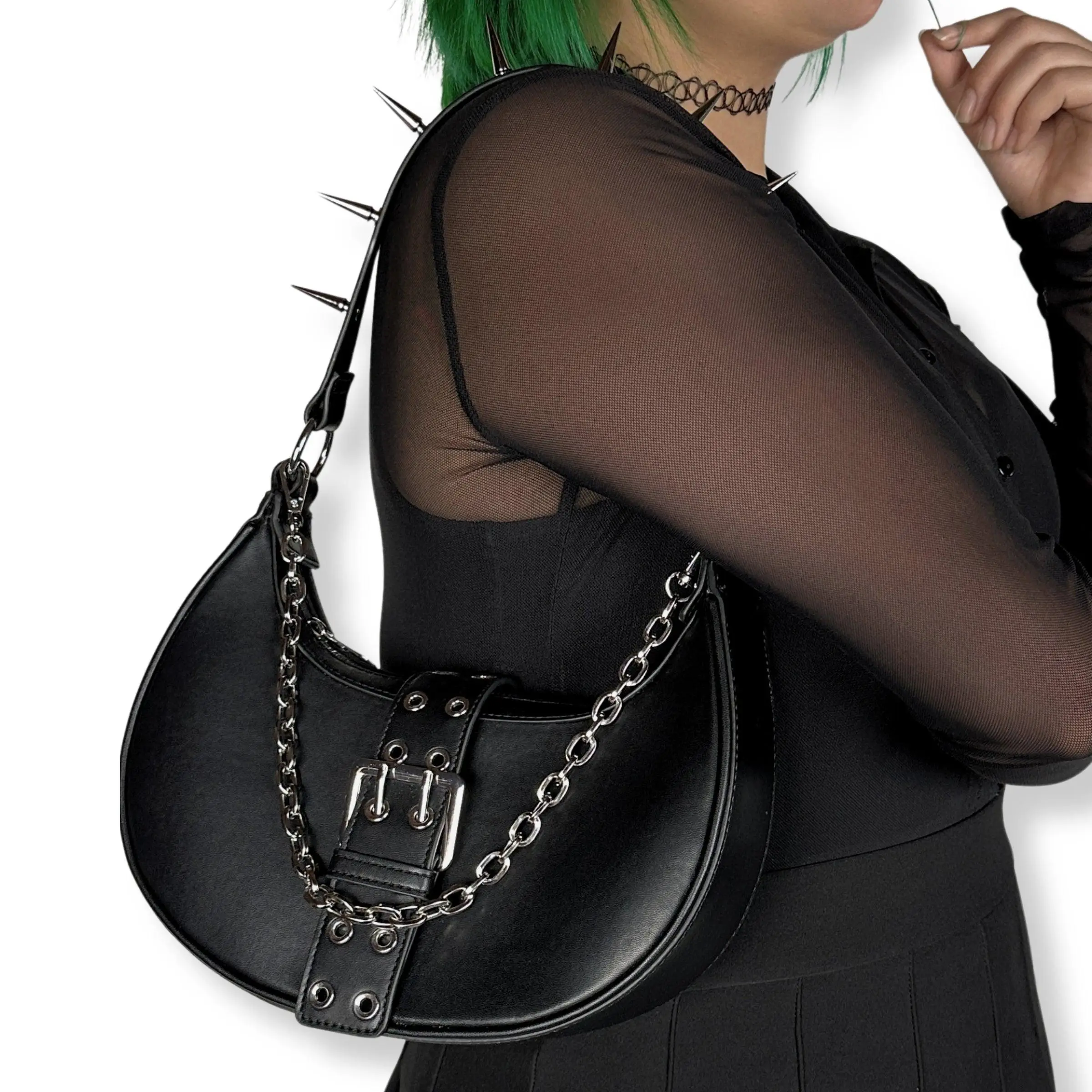 Wicked Misfit Chain & Spikes Handbag / Shoulder Bags