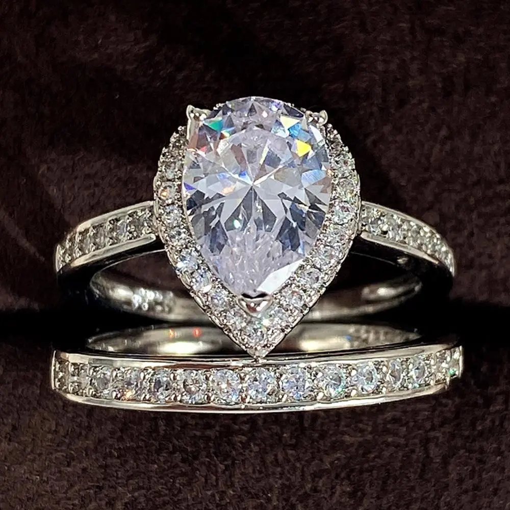 Heart Shaped Synthetic Zirconia Decorated Ring,Elegant Solitaire Engagement Ring for Women,Trendy All-match & Exquisite Jewelry for BirthdayGift
