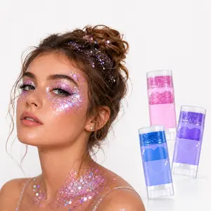 Independence Day 4th of July Glitter Stick - Red, White & Blue Face, Body & Hair Sparkle Makeup, 7 Festival Colors for Party, Holiday, Concert & Celebration