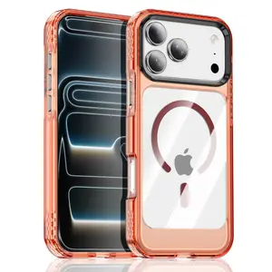 2026 Space Case for iPhone 17 Pro Max 17 Pro 16 Pro Max 16 Pro 15 Pro 14 13, Magnetic Anti-Yellowing Clear Protective Cover, Shockproof Slim Phone Case Protector Compatible with MagSafe Accessories