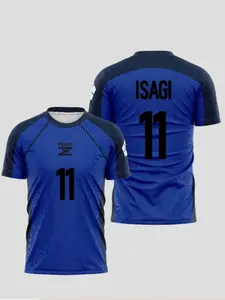Blue Colorblock Football Jersey Isagi Customized Sports Quick-Dry Breathable Short Sleeve Training Shirt Sports Top