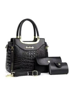 Fashion Crocodile Pattern Three-Piece Set, Vintage Crossbody Handbag, Large Capacity, Versatile, Perfect for Travel and Shopping