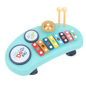 Colorful Wooden Xylophone with Drum and Cymbal - Eco-Friendly, Smooth Finish, 8 Keys, Perfect for Kids' Music Play