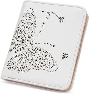 Small RFID Wallet Women Ultra Thin Slim Womens Wallet Mini Compact Bifold Pocket Ladies Wallets for Women WHITE