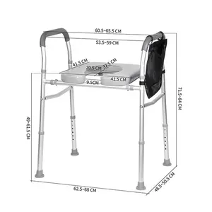 Versatile 3-in-1 Bedside Commode Chair for Seniors and Adults, Multi-Use Toilet Riser Raised Toilet Seat – Adjustable Height, Non-Slip Handles, 330lb Capacity, Easy-Clean Portable Bathroom Aid