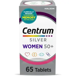 Centrum Silver Women's Multivitamin for Women 50 Plus, Multivitamin/Multimineral Supplement with Vitamin D3, B Vitamins, Non-GMO Ingredients, Supports memory and cognition in older adults - 65 Ct