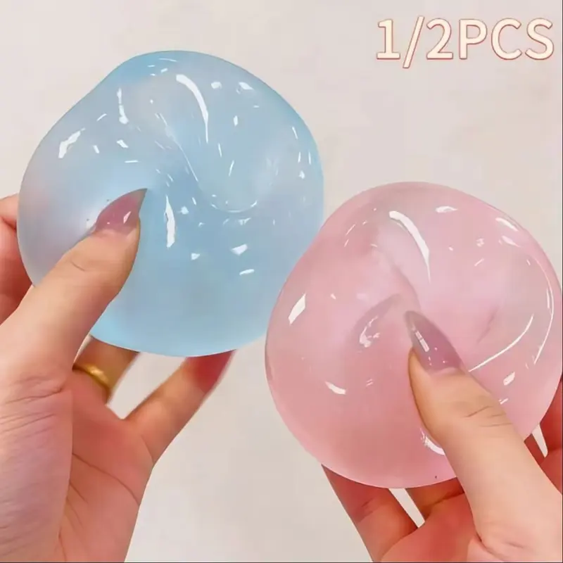 Elastic Gel Stress Ball Set - Tacky Squeeze Slow Rebound Squishy Toys, Soft Sensory Fidget, Compact Colorful Squishy Stress Relief Toys, Unisex Anxiety Relief for Neurodivergent Kids Ages 6+, Multi-Pack Available