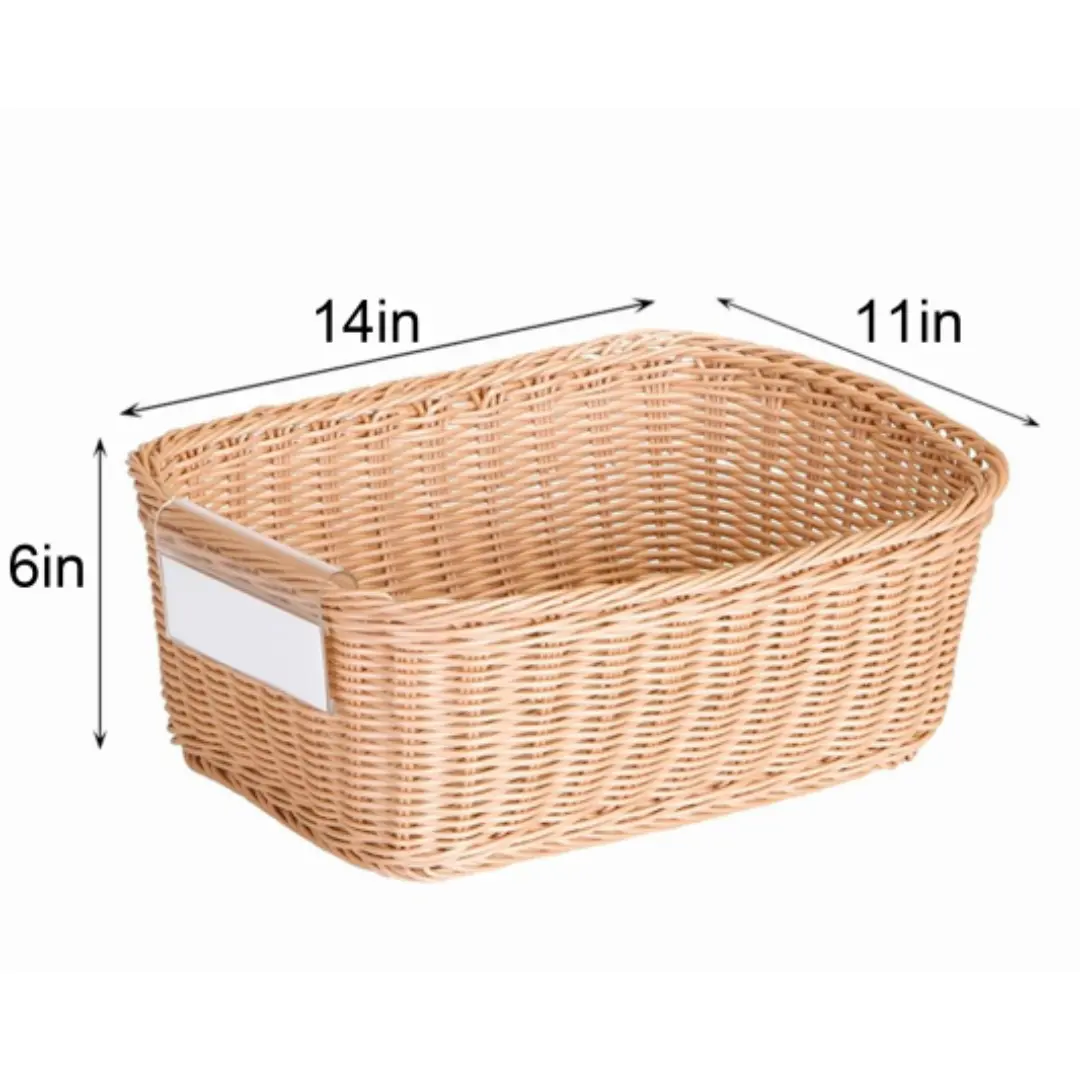 Deep Classroom Storage Basket – Large Woven Shelf Bin for Toys & Supplies (14" x 11" x 6") - 4 Pack