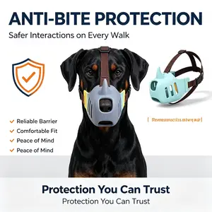 Adjustable Silicone Dog Muzzle - Breathable Dog Mask for Bite Prevention, Soft Mesh Pet Training Accessory for Outdoor Use