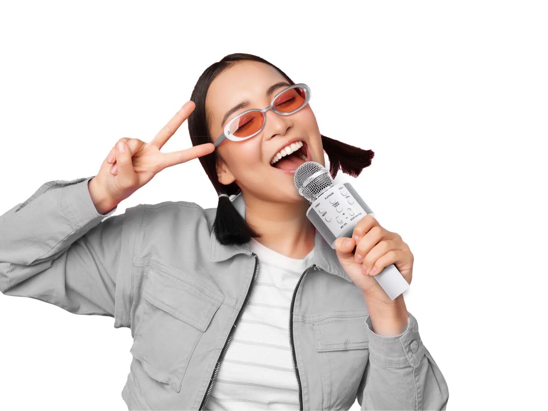 XO Poppy Karaoke Bluetooth Microphone with Built-in Speaker and Microphone for Home Entertainment