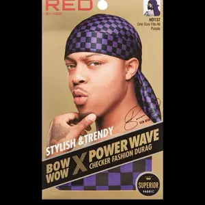 Power Wave Checker Silky Durag for Men Waves Silky Doo Rag
