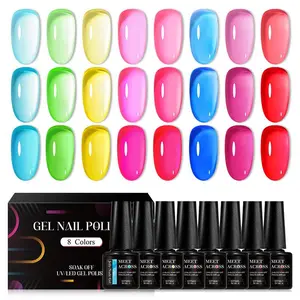 Colorful Gel Nail Polish Set, 8 Counts/set Soak Off UV Gel LED Lamp Nail Art Gel, Nail Art & Nail Polish for Women & Girls
