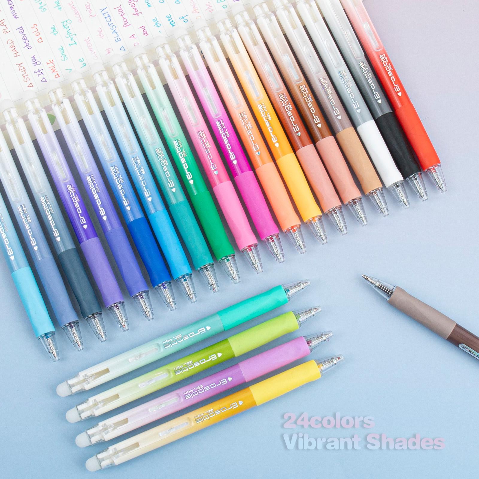 Colors Erasable Gel Pens Retractable 0.7mm Point Smooth Writing 36 Assorted Colors for Students Teachers Artists Drawing Writing Planner Crossword Puzzles Colorful Marker Set