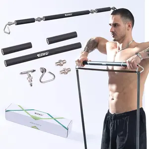 Resistance Band Bar, Length-Adjustable Detachable Heavy Duty Workout Bar for Resistance Band , Core  ,  & Ourdoor Workout, Max Load 800 Lbs