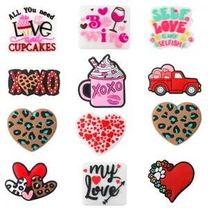 5pcs New Valentine's Day Silicone Focal Beads Heart-shaped Perfect for Crafting Valentine's Day Style Bracelets Necklaces Pendants  Etc Handmade Products