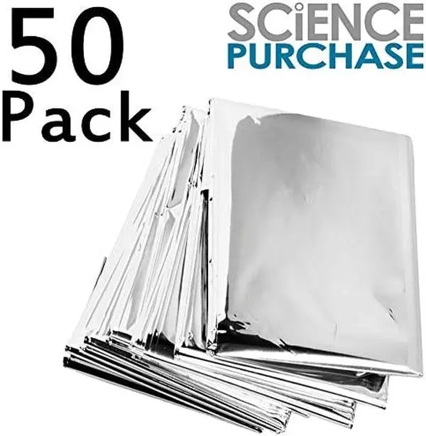 SciencePurchase Emergency Mylar Thermal Blankets Super Pack Size (Pack of 50)