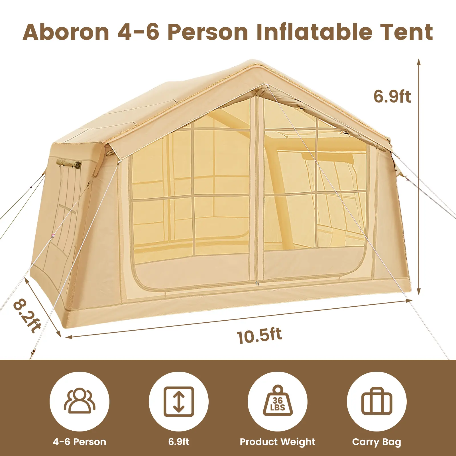 Lilypelle Inflatable Tents for Camping, Blow Up Tent with Hand Pump, Easy Setup Inflatable Hot Tent with Stove Jack, Waterproof Oxford Air Glamping Tents for Camping Adult 4-6 Person Lilypelle Inflatable Tents for Camping, Blow Up Tent with Hand Pump, Easy Setup Inflatable Hot Tent with Stove Jack, Waterproof Oxford Air Glamping Tents for Camping Adult 4-6 Person