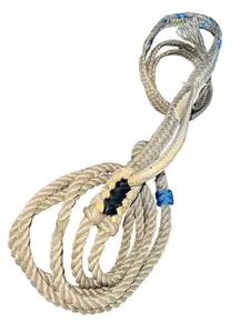 EPT Bull Ropes Mini Bull Steer Rope Tan Poly 9x7 Left Hand 3/4" x 3/4" Soft 12" American Style Riding Rope