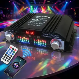 2026 1600W Peak Power HiFi Sound Amplifier Digital 4 Channel Audio Amplifier Bluetooth Karaoke Player FM Radio Support Remote Control