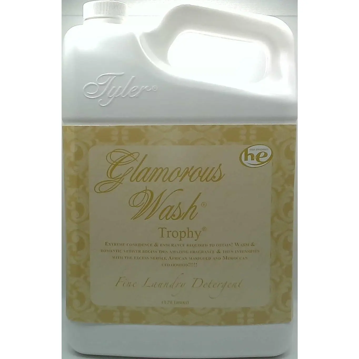 Tyler Candle Company Glamorous Wash Trophy Scented Liquid Laundry Detergent - Laundry Scent Booster, Fragrance for Clothes, Household Cleaner, 3.78L/128oz