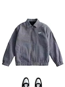 Men's Classic Baseball Jacket, Casual, Zipper Closure, Ribbed Neck/sleeves/bottom, Vintage Pattern, Suitable for Various Body Types