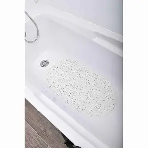 Bubbles Non-Slip Oval Bathtub Mat White 28 L x 15 W