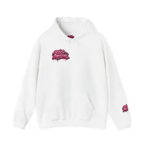 Big Motion Bubble Text Hoodie | Pink Graffiti Chest Graphic