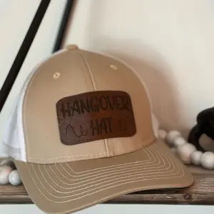 Trucker hat three colors genuine leather patch “hangover hat”