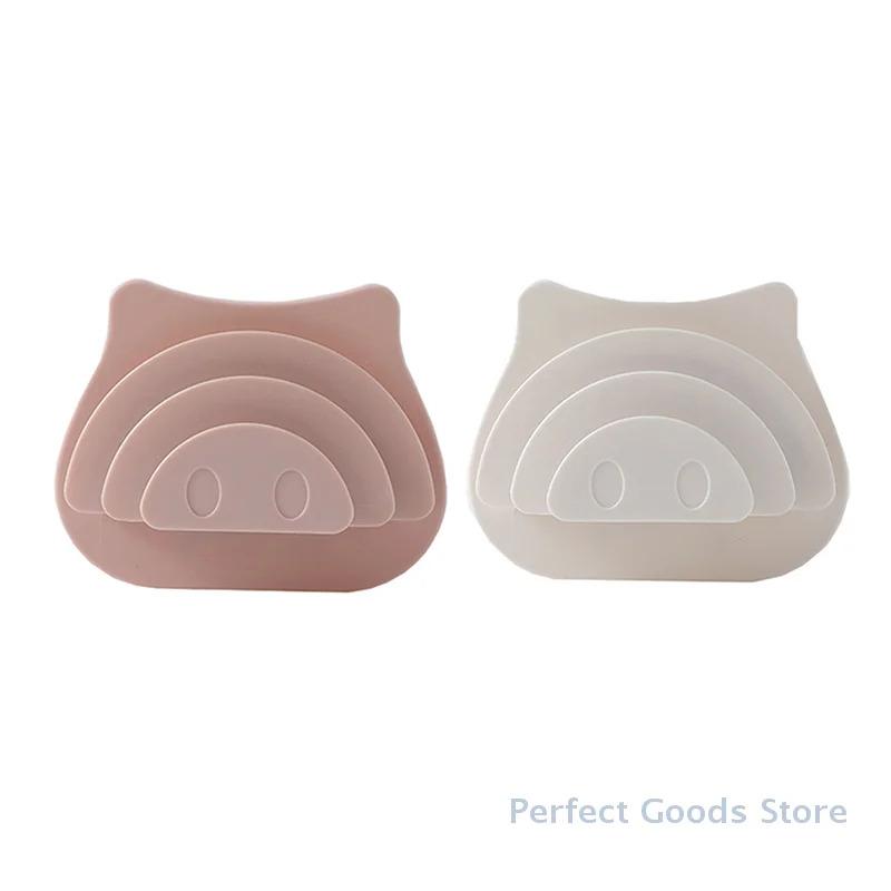 Cute Pig Shaped Wall Hooks Multilayer Self Adhesive Bag Skipping Rope Headphone Data Cable Hook Storage Holder Door Back Hanger