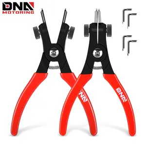 2pc 6.5 in Heavy Duty Multi Angle Internal External For Ring Remover Retaining Snap Ring Plier Set, w/ case