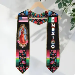 Mexican Graduation Stole Mexico USA Flag Aztec Calendar American Graduation Pyramid 2026