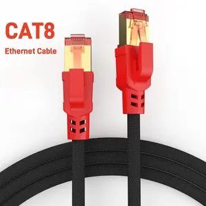 MIZIQIER Cat 8 Ethernet Cable, High Speed Braided 40Gbps 2000Mhz Network Cord, Cat8 RJ45 Shielded Indoor LAN Cables Compatible for Gaming PC PS5 Xbox Modem Router