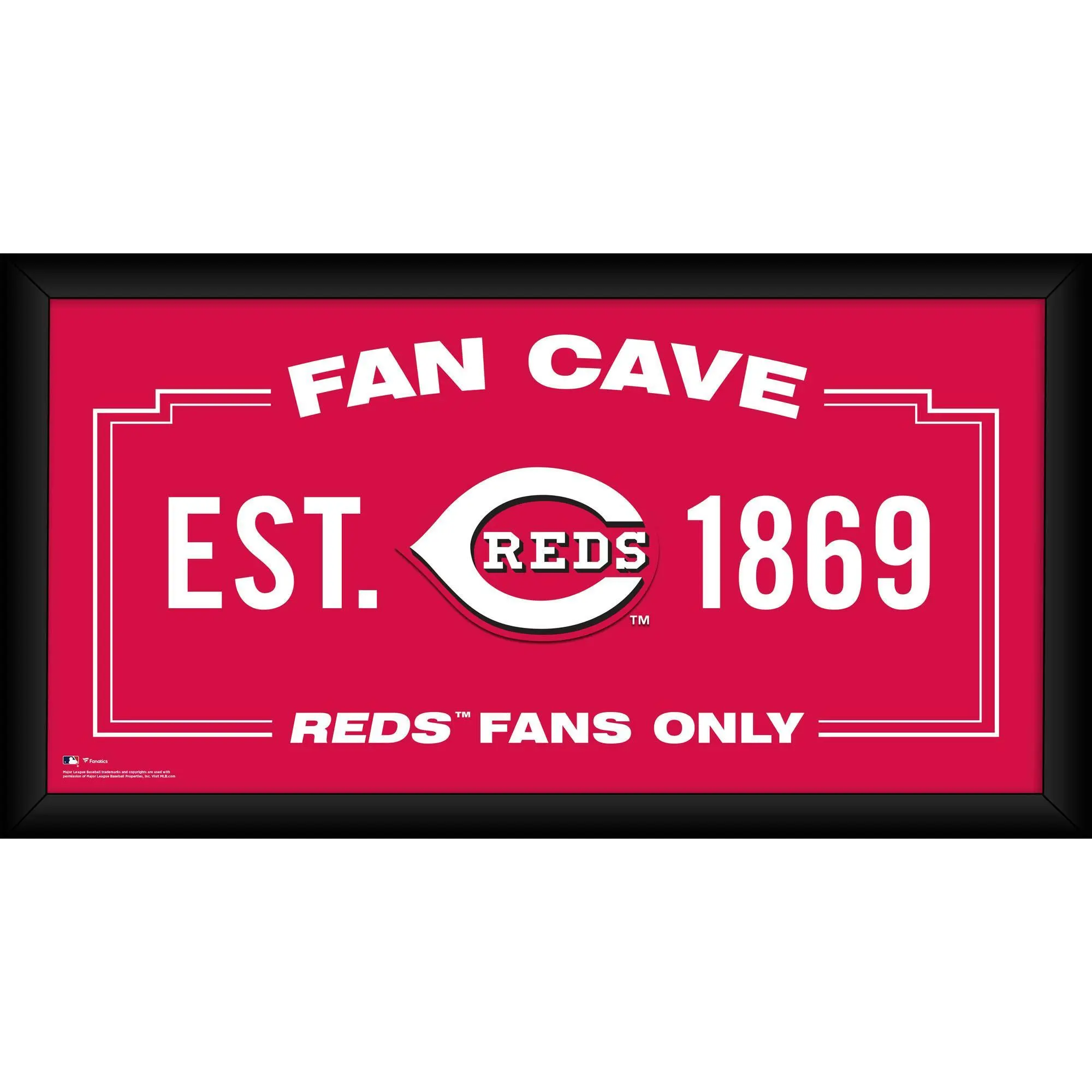 Cincinnati Reds Framed 10" x 20" Fan Cave Collage - MLB Memorabilia