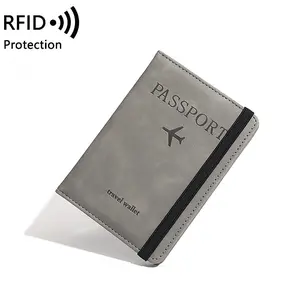 2026 new RFID anti-theft brush, high-quality leather ID clip, men's and women's travel business multi-function card bag wallet
