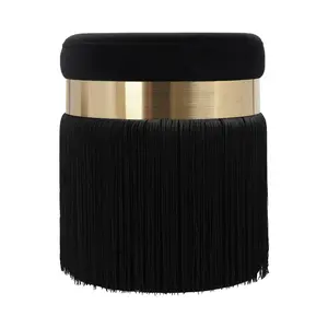 Melody Contemporary Fringe Pouf Ottoman