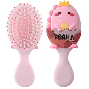 Kids Hair Brush Detangler Mini Toddler Travel Hair Brush for Boys & Girls, Soft Air Cushion Scalp Massage Baby Hair Brush for Curly, Thick & Straight Hair, Wet & Dry Use