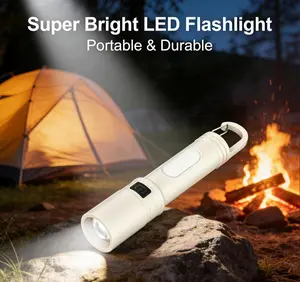 BLACK PANDA LED Torch, Portable Flashlight with Zoom, Zoomable Torches, USB Rechargeable Flashlight, High Lumen Flashlight, Handheld Tactical Torch for Camping Hiking Outdoors, Back To School Outfits, Camping Essentials, Valentine's Day GifHolidaysurprise