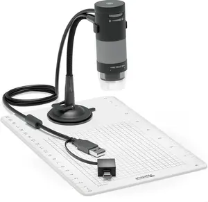 USB Digital Microscope 250x, 2MP  Camera with Flexible Arm Stand - Handheld USB & USB-C Microscope for Adults & , Windows, , ChromeOS, Linux, Android, iPad Compatible