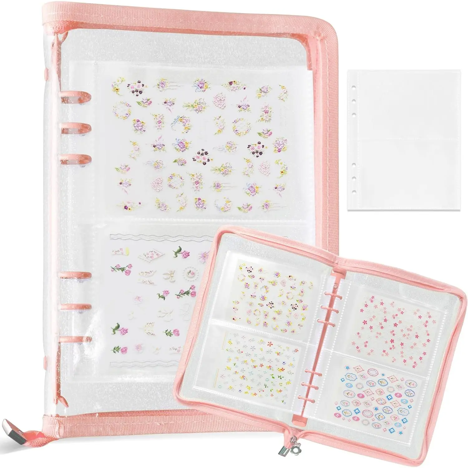Sticker Book  Art Organizer Display 40 Slots Sticker Storage Organizer Binder Empty Stickers Holder DIY Design Tools ()