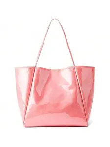 PVC  Tote Bag for Women - Large Capacity 23L Transparent Waterproof, Lightweight Daily Commute Handbag, Reusable Shopping Shoulder Bag Tote,summervibes