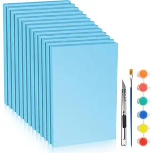 Blue 13 Pack 12x7.5x0.5 inch Foam Sheets 0.5 Inch Thick Polystyrene Rectangles XPS Foam Board Craft for Insulating DIY Modeling Art Supplies