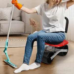 Garden Cart with Wheels, Square Rolling Garden Work Stool, Adjustable Comfortable Gardening Seat with 2 Durable Wheels, Suitable for Indoor & Outdoor Work