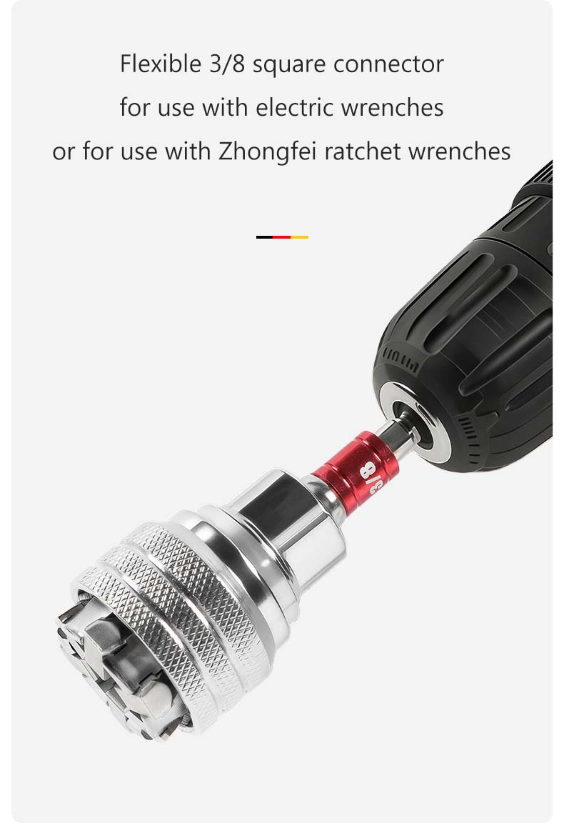 Multi-Function Universal Socket Wrench Tool - Universal Maintenance Tool, Adjustable Universal Socket Wrench, Universal Socket Tool for 3/8" Drive Ratchet Torque Wrench & Power Drill (Connecting rod random color)