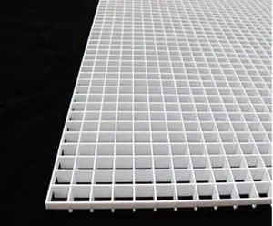 White Plastic Egg Crate Light Ceiling Panel | Size: 2' x 2' | 3/8" Thick | 1/2" x 1/2" cubes