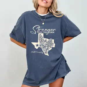 ChicCotton Texas Stronger Than The Storm Comfort Colors Shirt, Faith T-shirt, Texas Lovers Graphic Tee, Pray For Texas Clothing, Hill Country Outfits