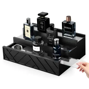 Cologne Organizer For Men, 3 Animal Acrylic Countertop Perfume Stand, Wooden Cosmetic & Perfume Bottle Storage Box, Hidden Storage, Vintage Style, Perfect Gift Choice