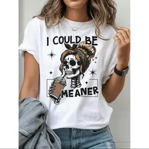 Meaner Summer Must Have New Product, Suitable for Spring and Summer, Comfortable and Casual T-Shirt for Women, Soft Crew Neck Tee, Everyday Wear Top, Lightweight Breathable Cotton Blend, Fashion Basic, Stylish Casual Outfit