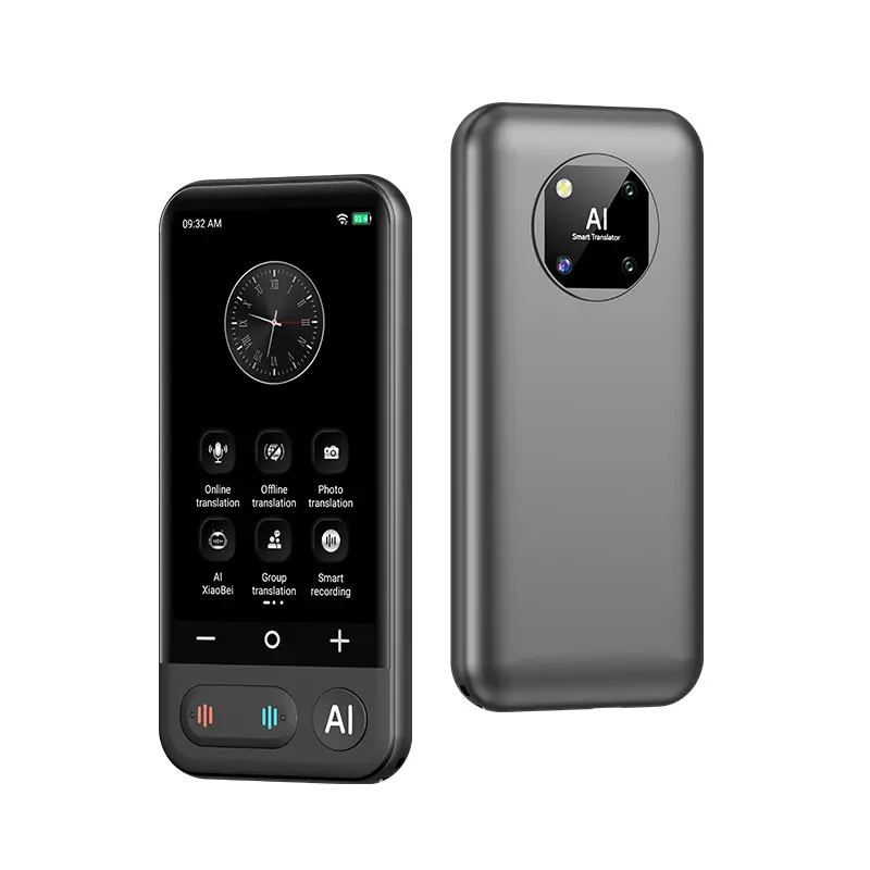 AI Simultaneous Translator Live Interpretation Multi-Person Group Translation 75+ Photo Languages Large Screen Recording Toolbox Perfect for Business Travel