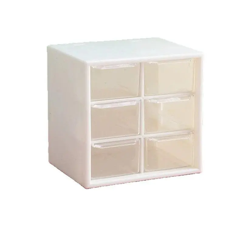 Desk Storage Box, Desktop Storage Box, 1 Count Dust-proof Desk Tidying Box, Students Dust-proof Girl Earrings Lipstick Transparent Drawer-type 6 Palace Box, Organiser, Plastic Organizer, Plastic Storage Boxes, Dustproof Storage Bins, Dustproof Clear Box