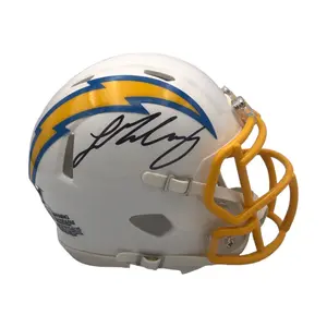 Ladd McConkey Autographed Los Angeles Chargers Riddell White Mini Helmet - Beckett